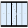 5-delige-vouwwand-met-loopdeur-2-delen-links-2-delen-rechts-vouwend-loopdeur-midden-naar-links