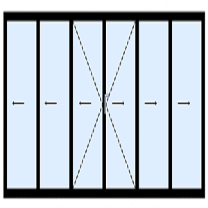 6-delige-vouwwand-met-loopdeur-in-deel-4-3-delen-links-3-delen-rechts-vouwend