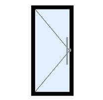 aluminium voordeur met glas links